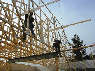 Roof truss installation