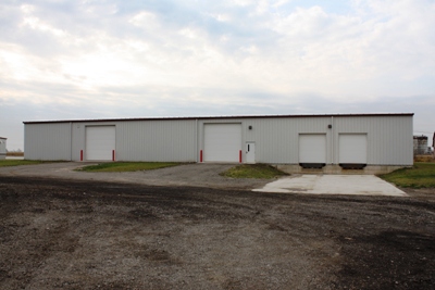 North side of the storage building